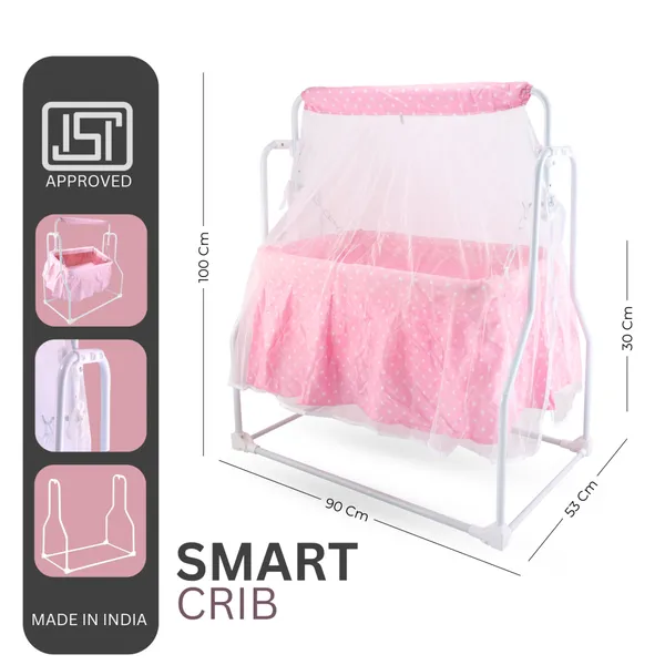 Smart_Crib_Baby_Cradle_With_Swing_&_Mosquito_Net_For_0-8_Month_Babies__Sturdy_&_Safe_Plywood_Base