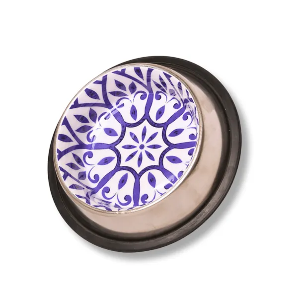 Blue_And_White_Minakari_Stainless_Steel_Pet_Bowl_Anti_Skid