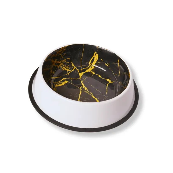 Black_And_Golden_Contemporary_Marble_Finish_Stainless_Steel_Pet_Bowl_Anti_Skid