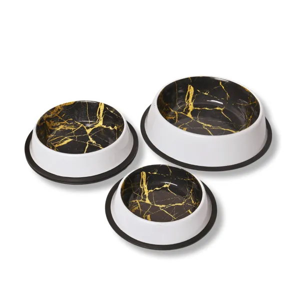 Black_And_Golden_Contemporary_Marble_Finish_Stainless_Steel_Pet_Bowl_Anti_Skid
