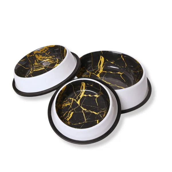 Black_And_Golden_Contemporary_Marble_Finish_Stainless_Steel_Pet_Bowl_Anti_Skid