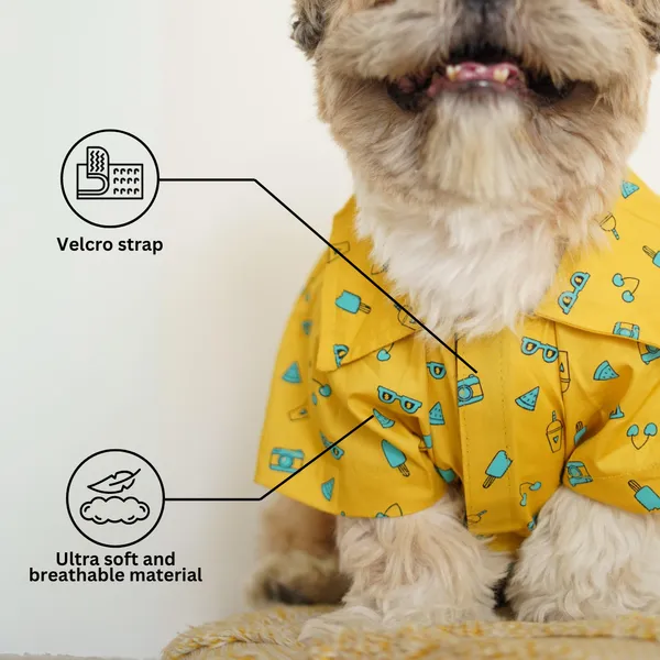 Yellow_Cool_Beach_Print_Summer_Pet_Shirt