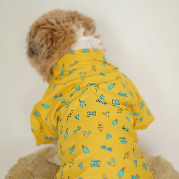 Yellow_Cool_Beach_Print_Summer_Pet_Shirt