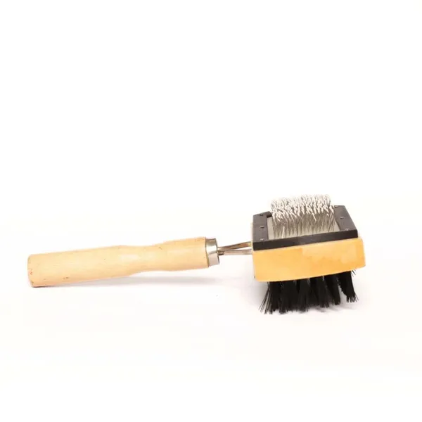 Black_Double_Side_Bristle_Pin_Pet_Brush_With_Wooden_Handle_For_Dogs_And_Cats