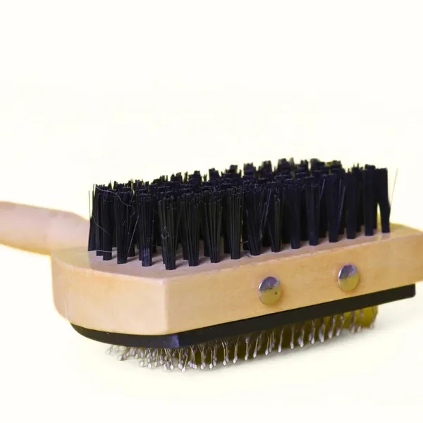 Black_Double_Side_Bristle_Pin_Pet_Brush_With_Wooden_Handle_For_Dogs_And_Cats