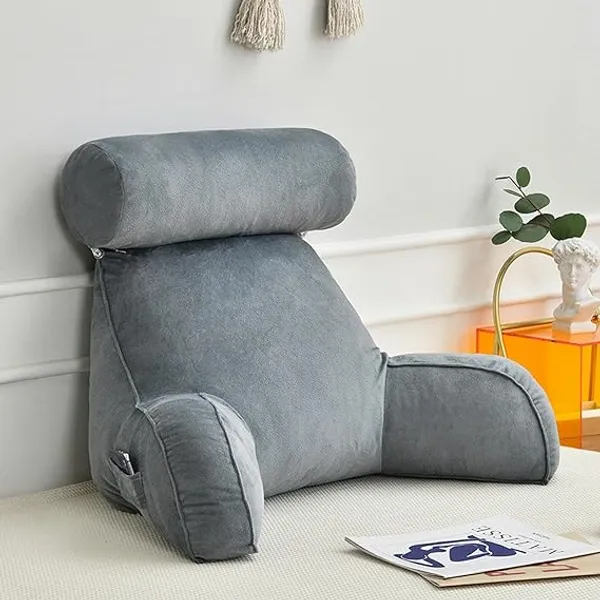 Grey_Ergonomic_Backrest_Reading_Pillow_With_Arm_Support_And_Removable_Headrest
