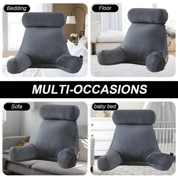 Grey_Ergonomic_Backrest_Reading_Pillow_With_Arm_Support_And_Removable_Headrest