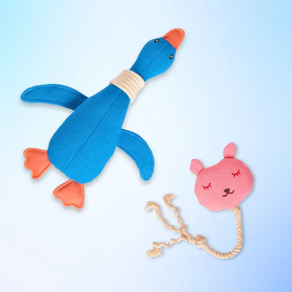 Multicolor_Furry_Castle_Knitted_Duck_And_Bunny_Toy_Combo