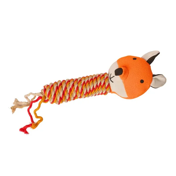 Orange_Knitted_Fox_Handle_With_Rope_Dog_Toy
