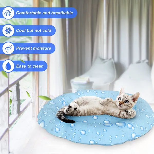 White_Pet_Self_Cooling_Round_Bed