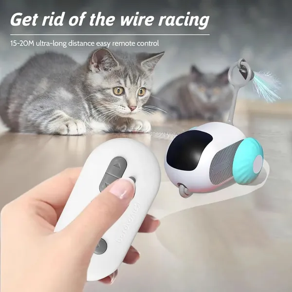 White_Smart_Car_Remote_Control_Cat_Interactive_Toy_For_Indoor_Cats_Remote_Control_Cat_Automatic_Moving_Toy_With_2_Speed_Adjustment