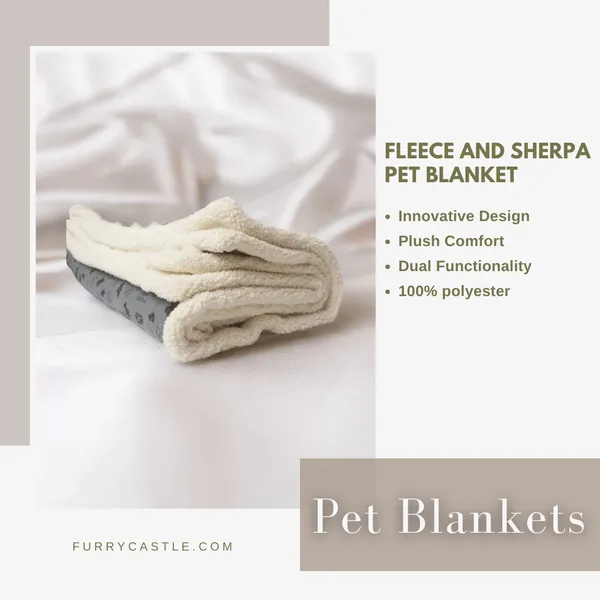 Light_Blue_Warm_Comfortable_Pet_Blanket_With_Furry_Castle_Print