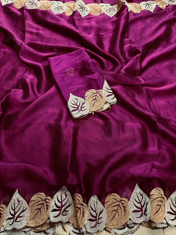 Purple_Silk_Saree_With_Embroidered_Leaf_Border_For_Women