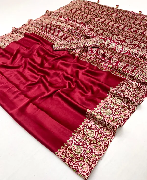 Maroon_Traditional_Banarasi_Silk_Saree_With_Heavy_Zari_Work_For_Women