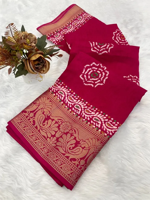 Pink_Banarasi_Silk_Saree_With_Zari_Work_For_Women
