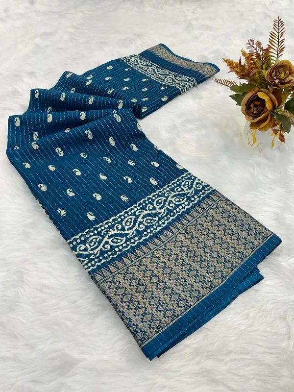 Blue_Banarasi_Silk_Saree_With_Zari_Work_For_Women