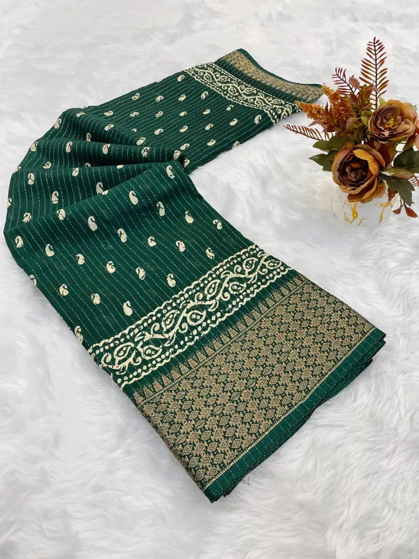 Green_Banarasi_Silk_Saree_With_Zari_Work_For_Women