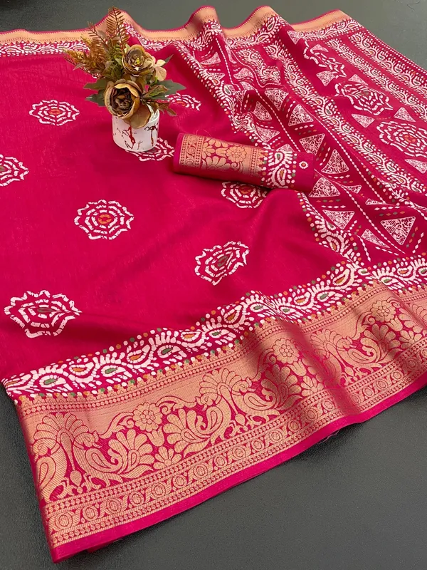 Pink_Banarasi_Silk_Saree_With_Zari_Work_For_Women