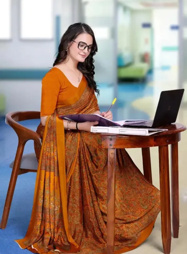 Multicolor_Printed_Saree_With_Blouse_For_Women