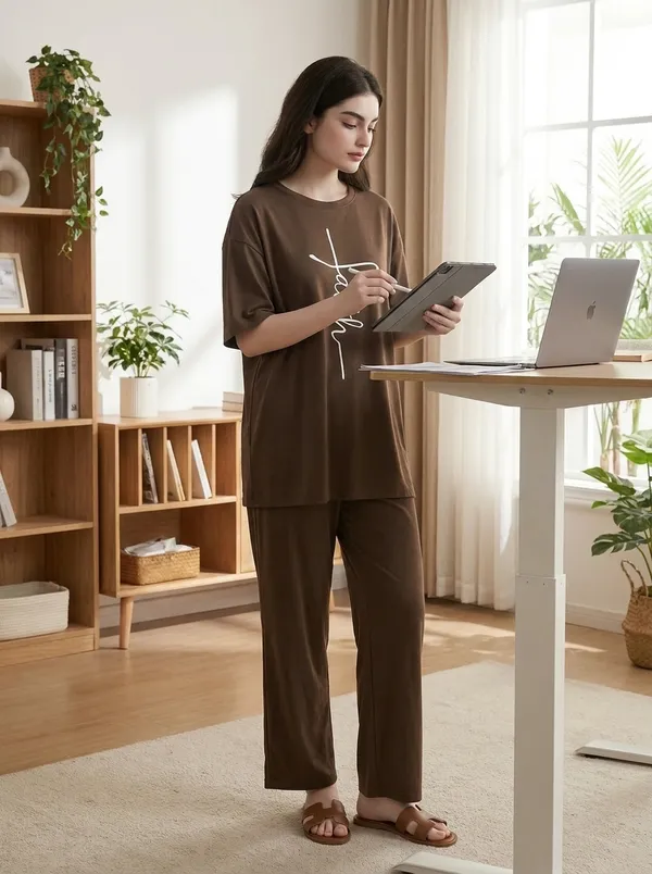 Fasense_Pure_Sinker_Cotton_Night_Suit_for_Women,__Super-Soft_Everyday_Loungewear_Tee_&_Pyjama_Set_for_Ladies_(Breathable,_Relaxed_Fit)