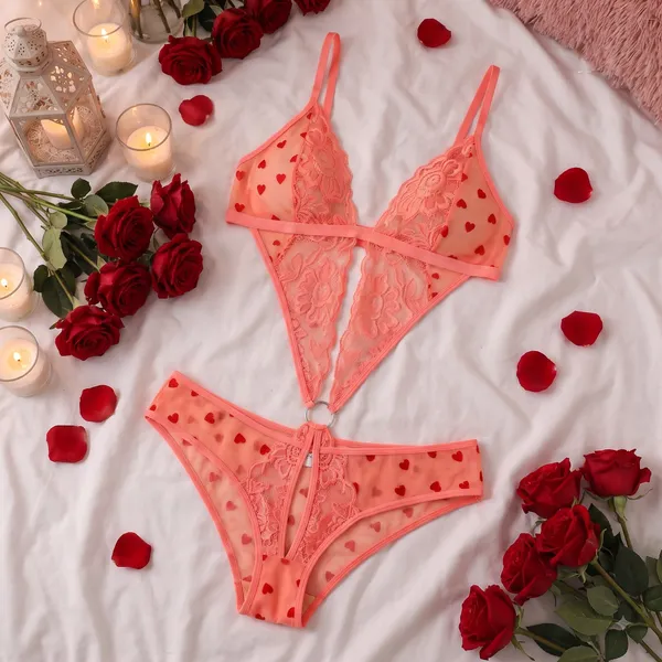 Sultry_Halter_Neck_Power_Net_Lace_Lingerie_-_High-Cut_Cutout_Bodysuit_with_O-Ring_Accent