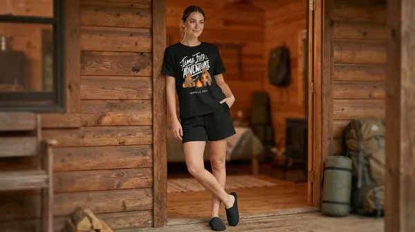 Fasense_Women's_Ultra-Soft_Tencel_Modal_Night_Suit_-_"Time_For_Adventure"_Camping_Graphic_Top_and_Shorts_Set_with_Side_Pockets