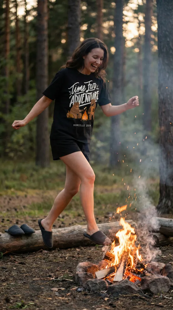 Fasense_Women's_Ultra-Soft_Tencel_Modal_Night_Suit_-_"Time_For_Adventure"_Camping_Graphic_Top_and_Shorts_Set_with_Side_Pockets