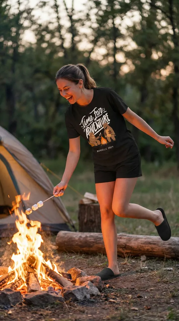 Fasense_Women's_Ultra-Soft_Tencel_Modal_Night_Suit_-_"Time_For_Adventure"_Camping_Graphic_Top_and_Shorts_Set_with_Side_Pockets