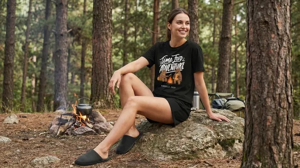 Fasense_Women's_Ultra-Soft_Tencel_Modal_Night_Suit_-_"Time_For_Adventure"_Camping_Graphic_Top_and_Shorts_Set_with_Side_Pockets