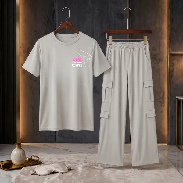 Fasense_Women's_"Ideas_Come_After_Coffee"_Tencel_Modal_Lycra_Night_Suit_-_Creative_Loungewear