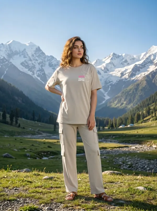 Fasense_Women's_"Ideas_Come_After_Coffee"_Tencel_Modal_Lycra_Night_Suit_-_Creative_Loungewear