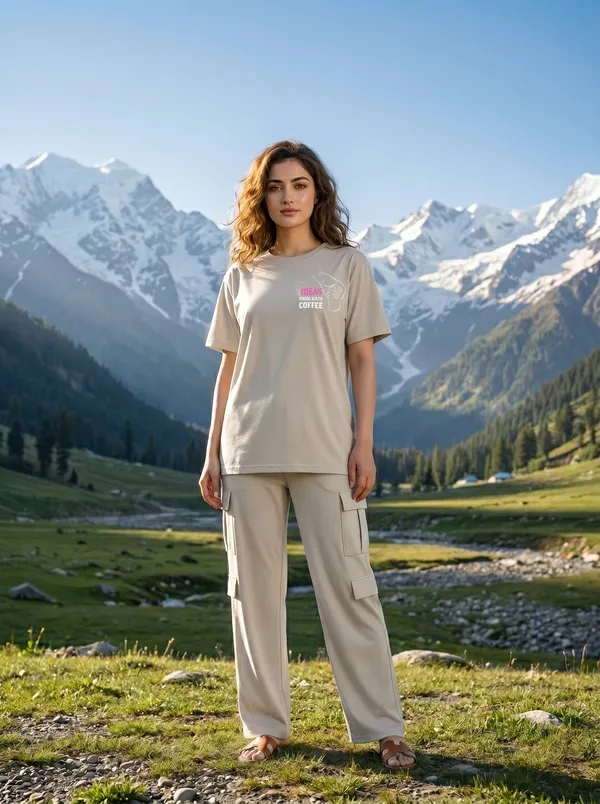 Fasense_Women's_"Ideas_Come_After_Coffee"_Tencel_Modal_Lycra_Night_Suit_-_Creative_Loungewear