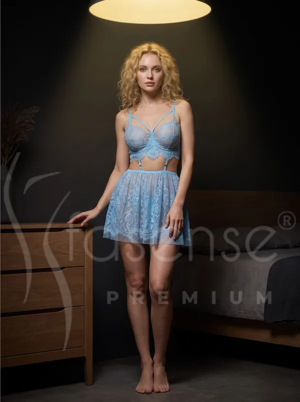 Criss-Cross_Strap_Bralette_&_Mini_Skirt,_Sensual_Sky_Blue_Sheer_Lace_Babydoll_Dress