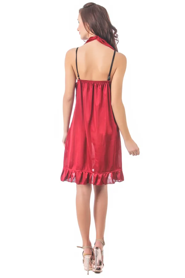Women's_Elegant_Maroon_Stretch_Satin_Babydoll_Sleek_Halter_Neck_Backless_Nighty