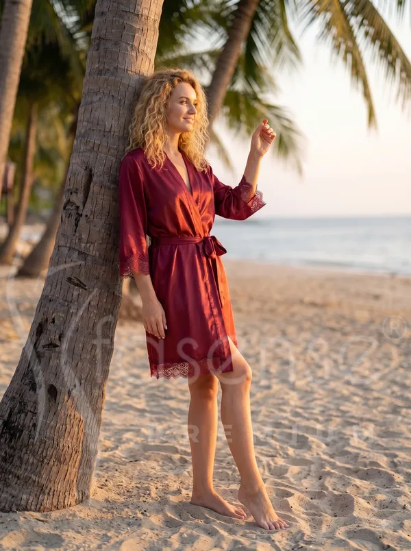 Elegant_Maroon_Satin_Robe_with_Lace_Trim_&_Waist_Tie_Belt