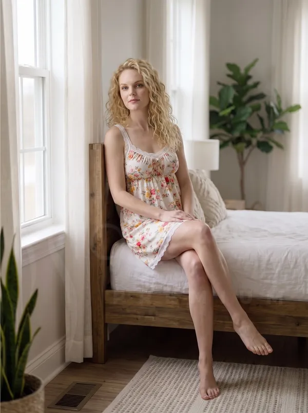 Elegant_White_Satin_Babydoll_Nighty_Dress_with_V-Neck_Floral_Lace_Trim_&_Bow_Accent