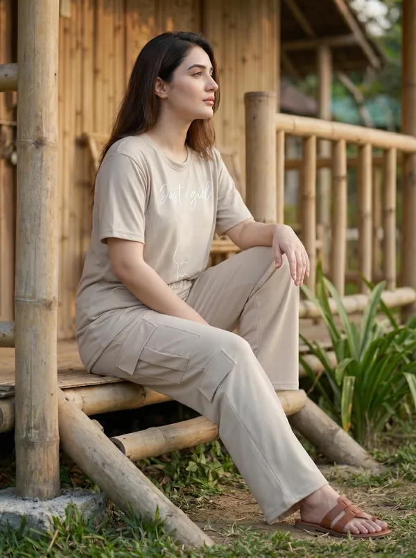 Fasense_Women's_"Just_a_Girl_Who_Loves"_Tencel_Modal_Lycra_Oversized_Tshirt_and_Cargo_Set_-_Super_Soft_Breathable_Premium_Night_Suit