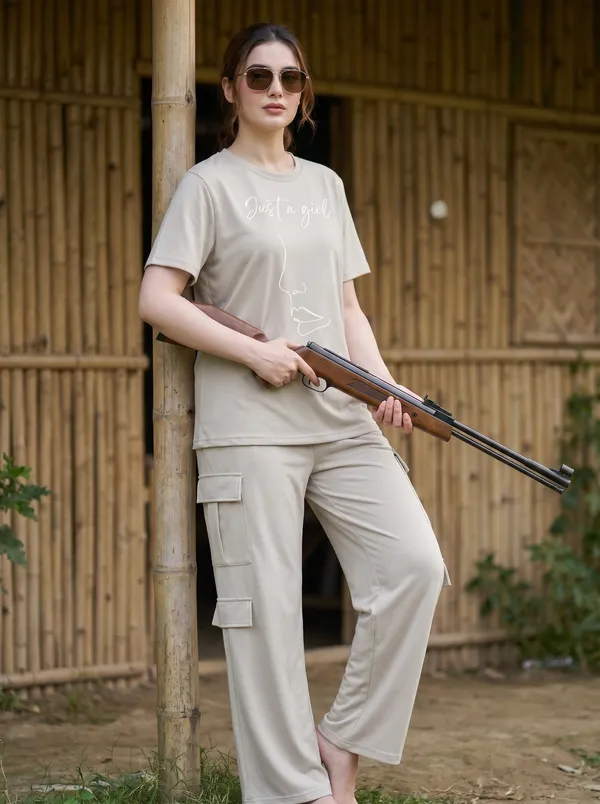 Fasense_Women's_"Just_a_Girl_Who_Loves"_Tencel_Modal_Lycra_Oversized_Tshirt_and_Cargo_Set_-_Super_Soft_Breathable_Premium_Night_Suit