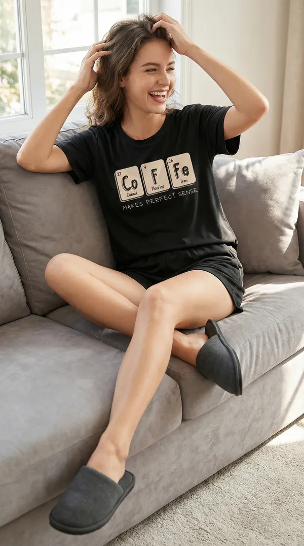Fasense_Women's_Ultra-Soft_Tencel_Modal_Night_Suit_-_"Coffee_Makes_Perfect_Sense"_Top_and_Shorts_Set_with_Side_Pockets