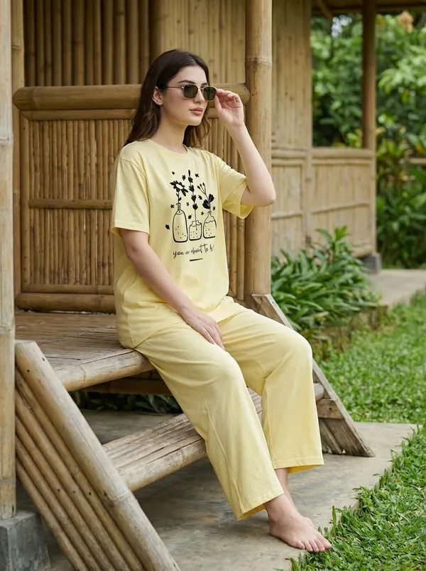 Fasense_Pure_Sinker_Cotton_Night_Suit_for_Women,__Super-Soft_Everyday_Loungewear_Tee_&_Pyjama_Set_for_Ladies_(Breathable,_Relaxed_Fit)