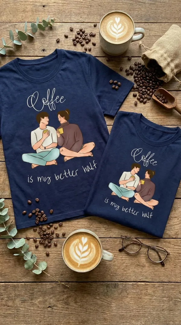 Fasense-Coffee_Is_My_Better_Half_TENCEL_T-Shirt_for_Women_-_NAVY_BLUE