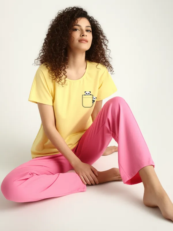 Fasense_Women_Cotton_Lycra_Half_Sleeve_Night_Suit_Set_Luxury_Comfort_Pyjama_Set_for_Ladies_Printed_Loungewear_for_Women