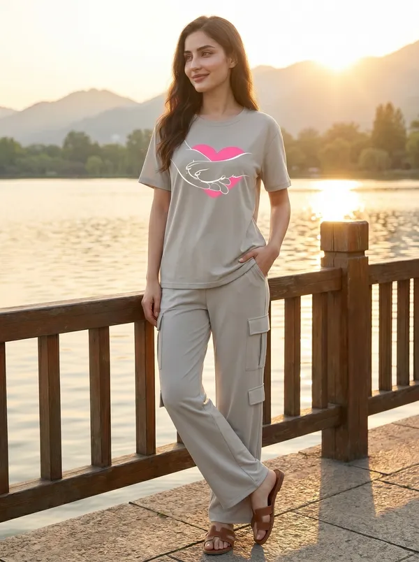 Fasense_Women's_"Pet_Lover_Heart"_Tencel_Modal_Lycra_Night_Suit_-_Heart_Print_Sleepwear