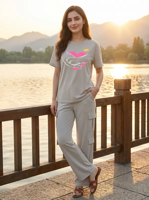 Fasense_Women's_"Pet_Lover_Heart"_Tencel_Modal_Lycra_Night_Suit_-_Heart_Print_Sleepwear