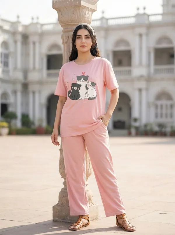 Fasense_Pure_Sinker_Cotton_Night_Suit_for_Women,__Super-Soft_Everyday_Loungewear_Tee_&_Pyjama_Set_for_Ladies_(Breathable,_Relaxed_Fit)