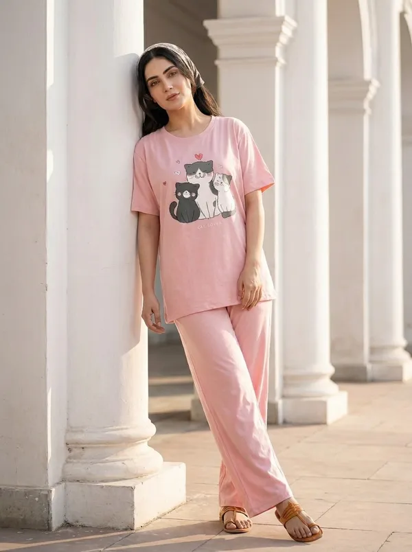 Fasense_Pure_Sinker_Cotton_Night_Suit_for_Women,__Super-Soft_Everyday_Loungewear_Tee_&_Pyjama_Set_for_Ladies_(Breathable,_Relaxed_Fit)