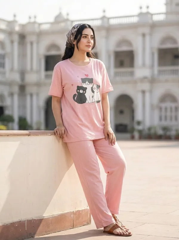 Fasense_Pure_Sinker_Cotton_Night_Suit_for_Women,__Super-Soft_Everyday_Loungewear_Tee_&_Pyjama_Set_for_Ladies_(Breathable,_Relaxed_Fit)