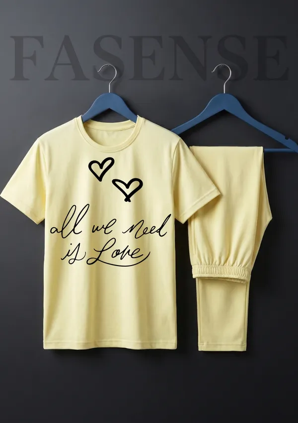 Fasense_Pure_Sinker_Cotton_Night_Suit_for_Women_("All_We_Need_Is_Love"_Edition),_Soft_&_Breathable_Loungewear_Pyjama_Set_for_Ladies