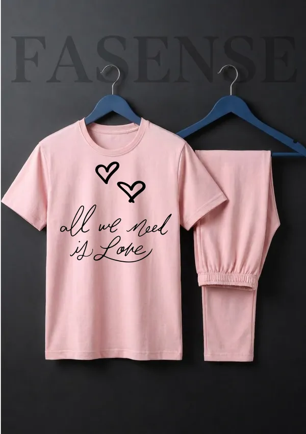 Fasense_Pure_Sinker_Cotton_Night_Suit_for_Women_("All_We_Need_Is_Love"_Edition),_Soft_&_Breathable_Loungewear_Pyjama_Set_for_Ladies