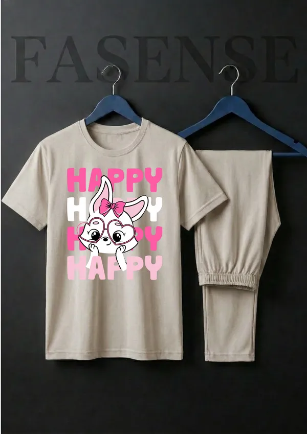 Fasense_Pure_Sinker_Cotton_Night_Suit_for_Women_("Happy_Bunny"_Edition),_Soft_&_Breathable_Loungewear_Pyjama_Set_for_Ladies